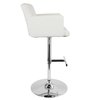 Lumisource Stout Adjustable Swivel Barstool and White Faux Leather BS-TW-STOUT W